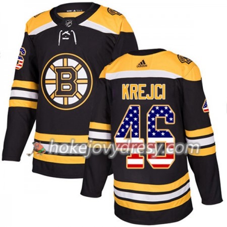 Pánské Hokejový Dres Boston Bruins David Krejci 46 2017-2018 USA Flag Fashion Černá Adidas Authentic